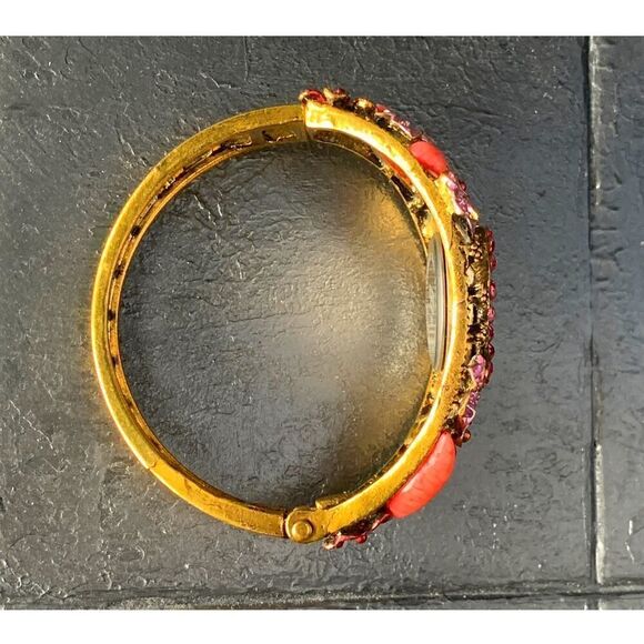 Figaro Couture Heart Cuff watch, set in Pink decor, Signed - Picture 4 of 5